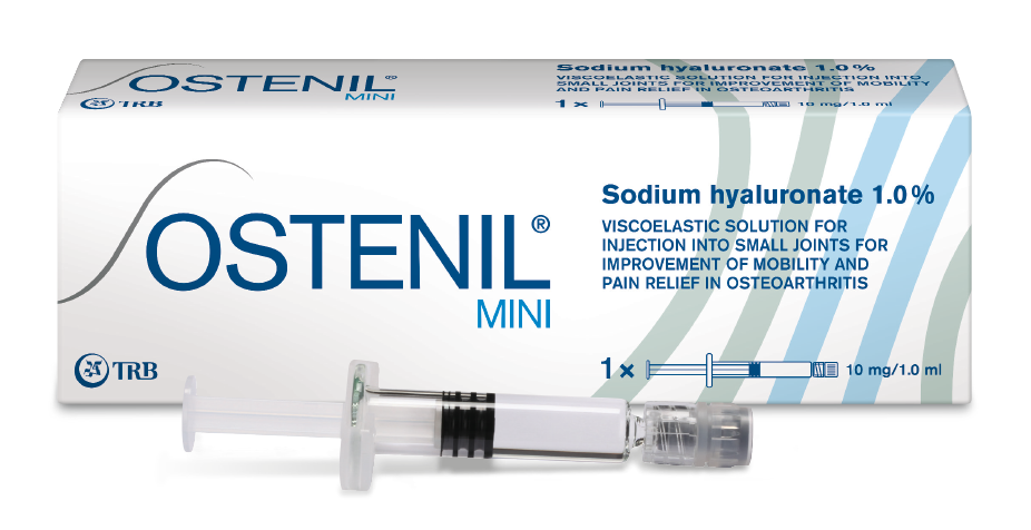 Ostenil Mini 1,0 % Packung mit Fertigspritze 10 mg / 1 ml, TRB Chemedica