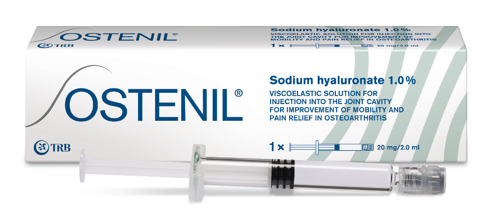 Ostenil 1,0 % Packung mit Fertigspritze 20 mg / 2 ml, TRB Chemedica