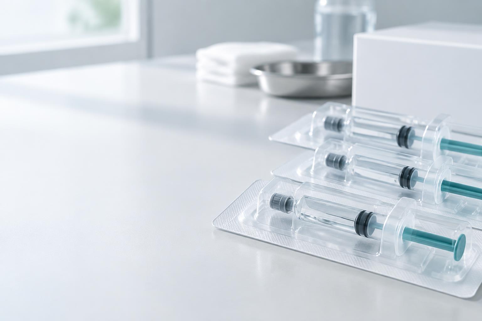 Hyaluronsäure-Fertigspritzen in steriler Verpackung
